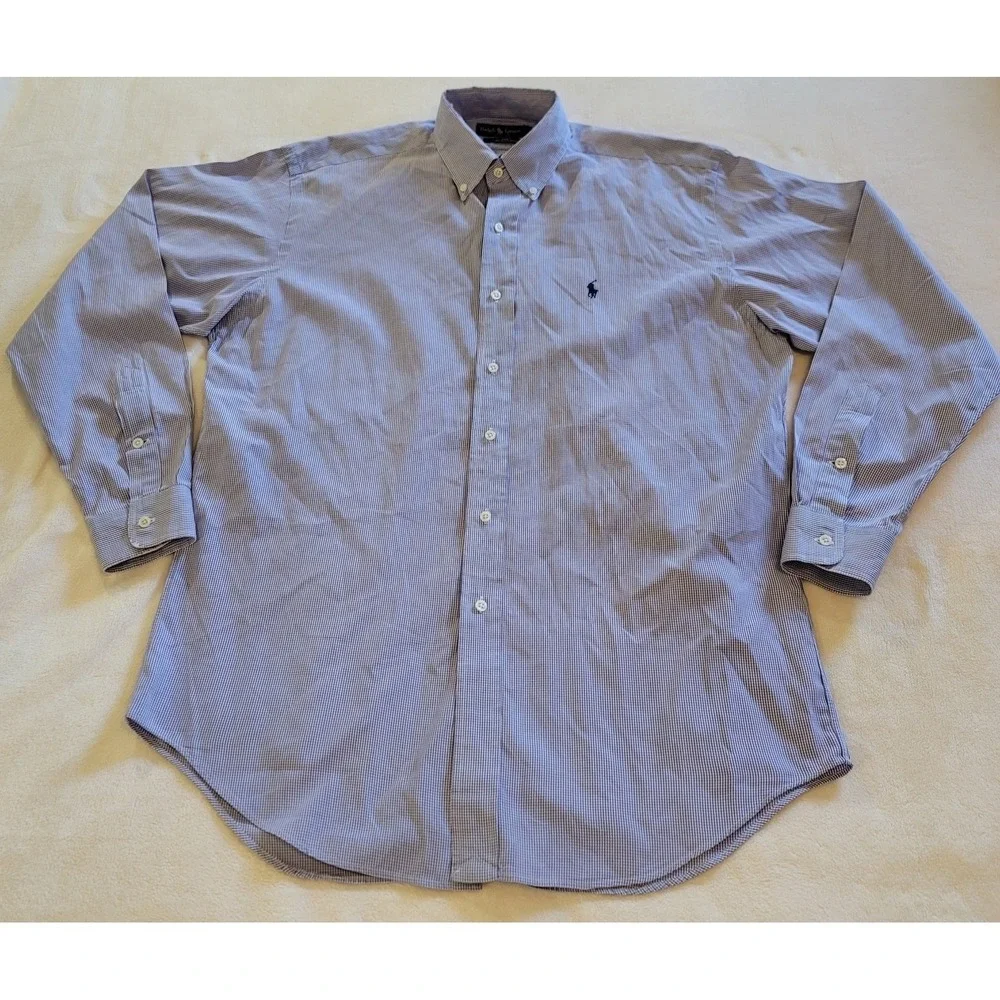Polo Ralph‎ Lauren Button Down Mens M Purple Gingham Blake Cotton Check Shirt